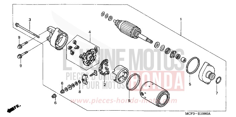 STARTING MOTOR for VTR1000 SP-2 ROSS WHITE (NH196B) from 2003